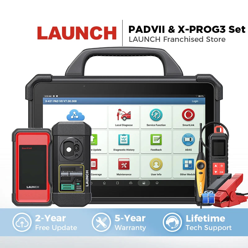 Εργαλείο Διαγνωστικής Αυτοκινήτου Launch PAD VII με Προγραμματιστή Χαμένων Κλειδιών X-PROG3