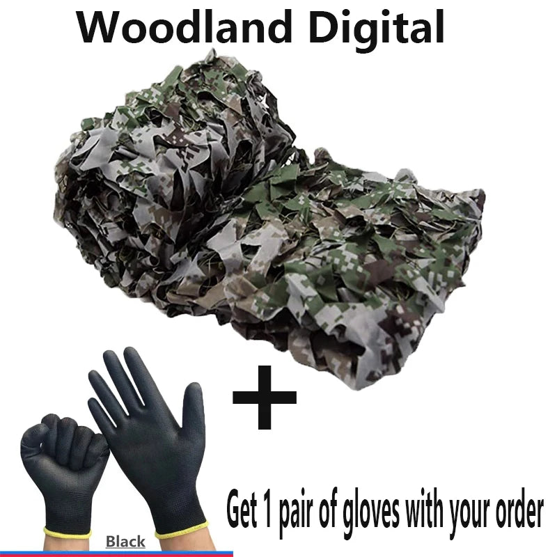 Outdoor Camouflage Hunting Net &ndash; Versatile Garden and Sunshade Solution Woodland Digital / 3x6m