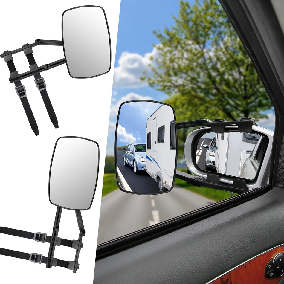 360 Rotation Tow Mirror for Caravan and Trailer with Adjustable Extension