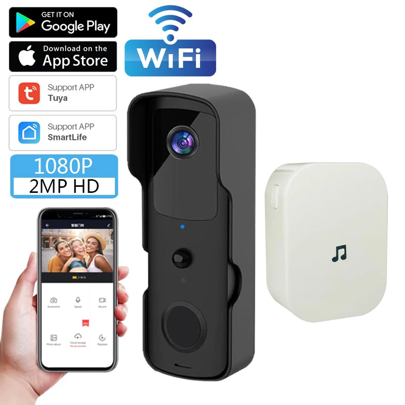 Smart Tuya WiFi Doorbell &ndash; 1080P HD Video Outdoor Battery