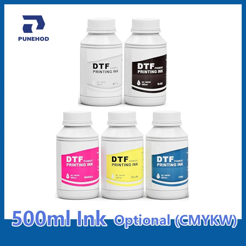 Punehod DTF Ink 500ml &ndash; CMYKW Direct Transfer Printing Ink Cyan 500ml / CHINA