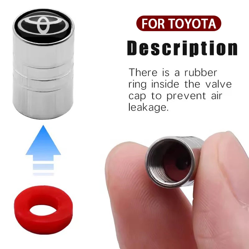 Καπάκια Βαλβίδας Αέρα Ελαστικών Toyota RAV4, Μεταλλικά Καπάκια Βαλβίδας Τροχού Αυτοκινήτου, Ανθεκτικά στο Νερό, Σετ 4 Τεμαχίων