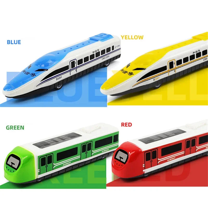 Mini Pull-Back Inertia Train Toy Set for Kids - 2 Diecast Cartoon Cars
