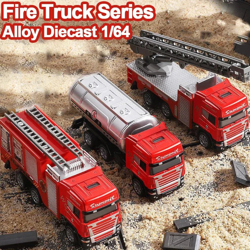 Alloy Fire Truck 1/64 Diecast Ladder Truck &ndash; Realistic Look