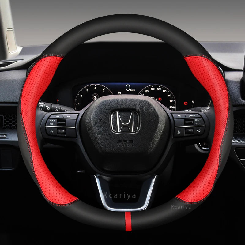 Leren Stuurwielhoes voor Honda Civic 38 cm Diameter Premium Kwaliteit Leren Interieur Accessoire