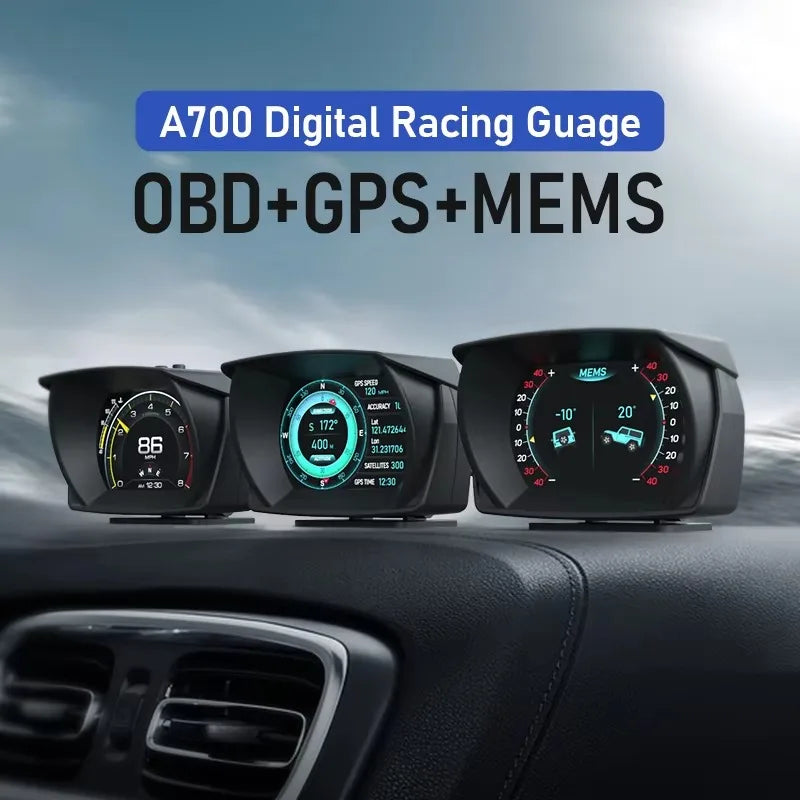 OBD2 GPS HUD Οθόνη Οργάνων Κλίσης, Θερμοκρασία Λαδιού, Τάση