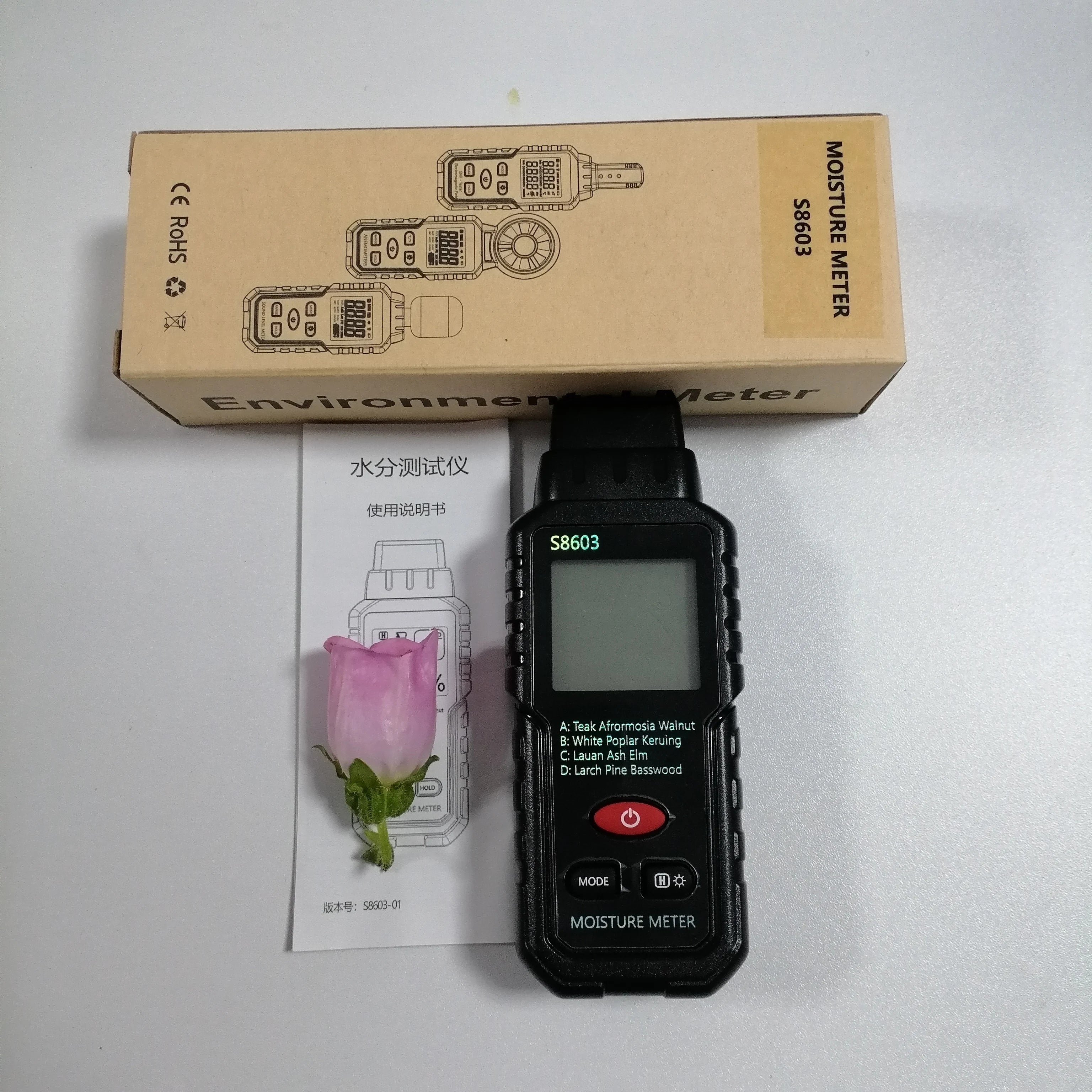 S8603 Wood Moisture Meter &ndash; High Accuracy Wood Testing S8603-with box