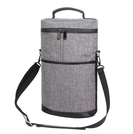 Cooler Bag for 2 Bottles &ndash; Portable Ice Carrier for Picnic Grey