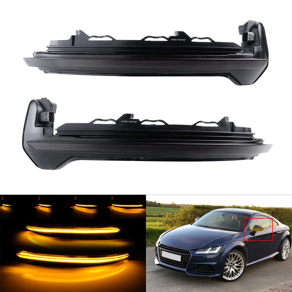 Dynamic LED Wing Mirror Indicator Lights for Audi TT TTRS MK3 8S R8 Left Right Pair