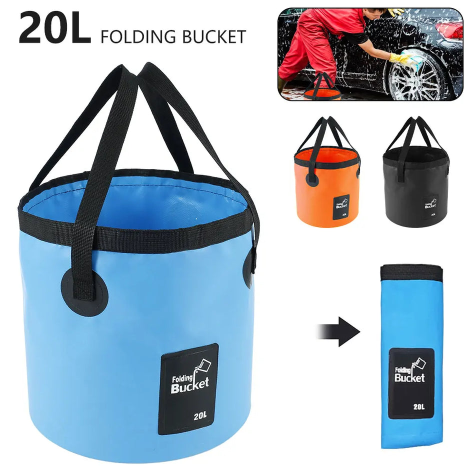20L Waterproof Folding Bucket, Portable Collapsible Container