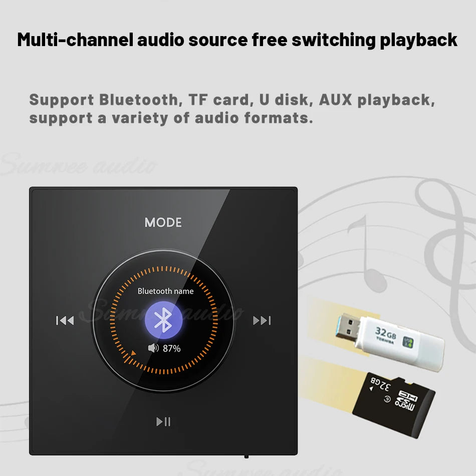 YINLEENCL 86X Mini Bluetooth Wall Amplifier with Ceiling Speaker Set for HiFi Home Theatre