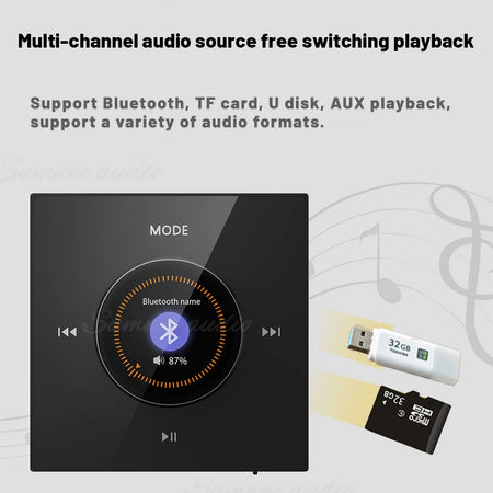 YINLEENCL 86X Mini Bluetooth Wall Amplifier with Ceiling Speaker Set for HiFi Home Theatre