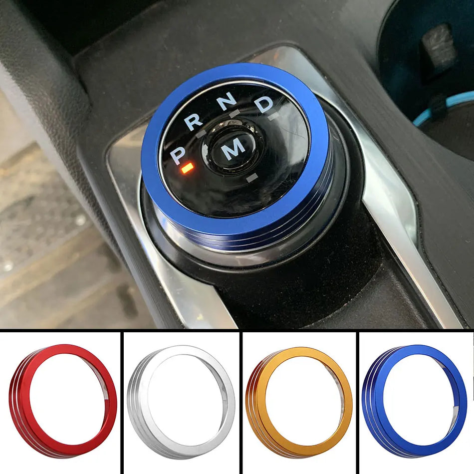 Ford Focus 2019 Aluminum Alloy Gear Shift Knob Cover Trim, Shift Ring Sticker