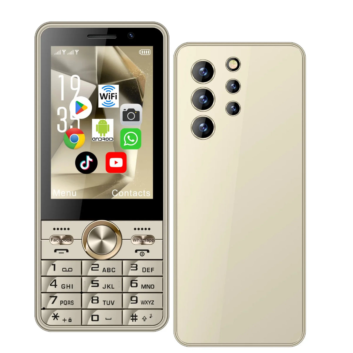 Unlocked 3.5 Inch Android Senior Phone 4G &ndash; Dual SIM Gold / with 16G TF card