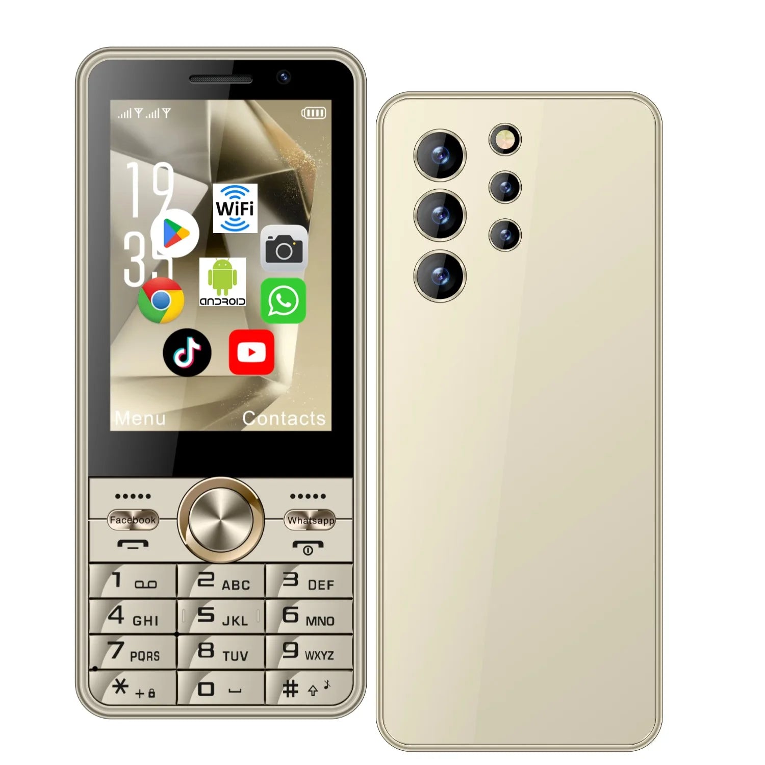 Unlocked 3.5 Inch Android Senior Phone 4G &ndash; Dual SIM Gold / with 16G TF card