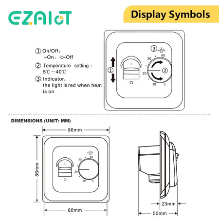 Electric 16A Floor Heating Thermostat &ndash; Mechanical Control