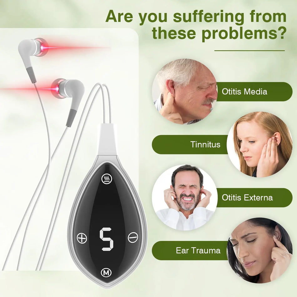 Bärbar 650nm LLLT Röd Ljus Öronterapi För Tinnitus
