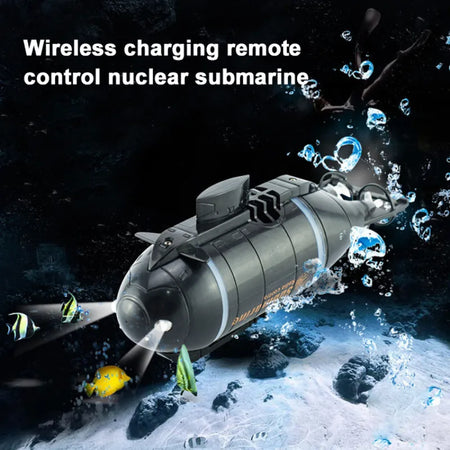 Remote Control Submarine Toy for Kids &ndash; LED Military Design