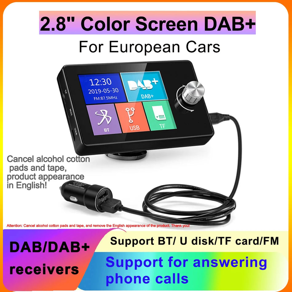 DAB Plus Antennenadapter für europäisches Android Autoradio mit 2,8 Zoll Bildschirm