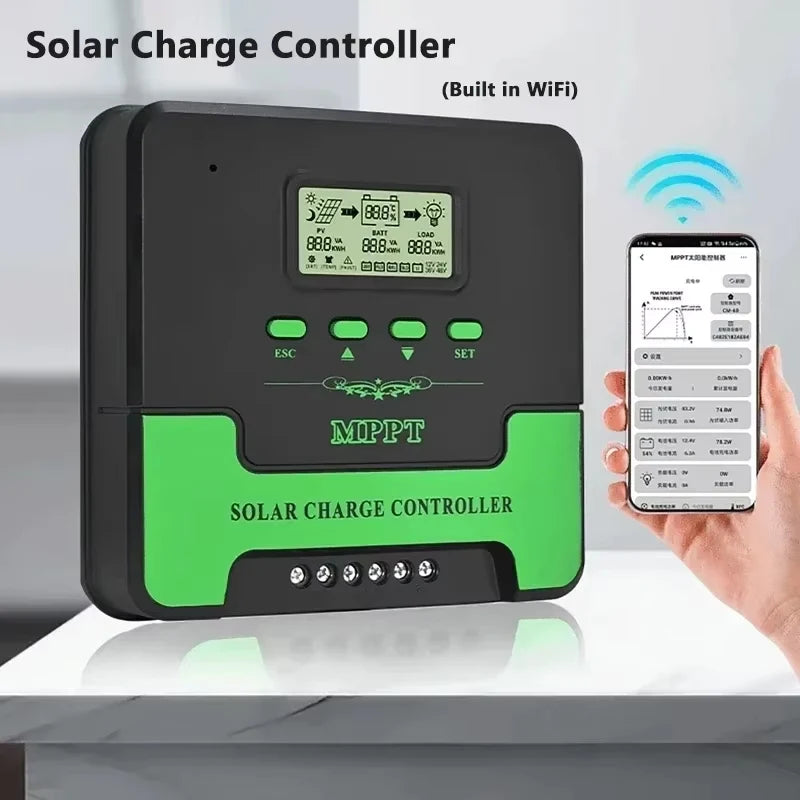 MPPT Solar Charge Controller 12V 24V WiFi LCD &ndash; Dual USB