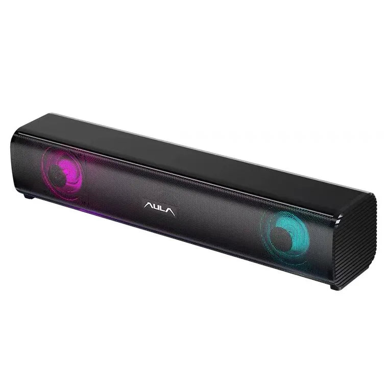 AULA N-170 Soundbar  Wired RGB Illuminated Computer Speaker with Powerful Subwoofer for PC TV 4D Surround Sound USB Multimedia black