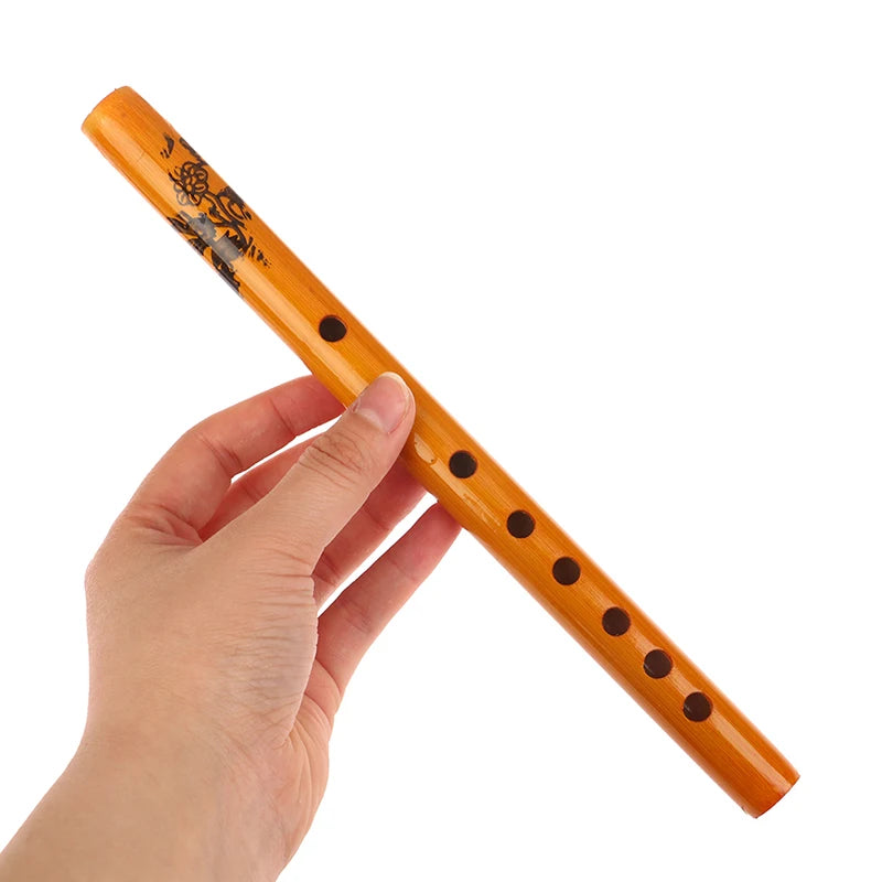 1 adet çin geleneksel 6 delik bambu flüt dikey flüt klarnet öğrenci müzik aleti ahşap renk