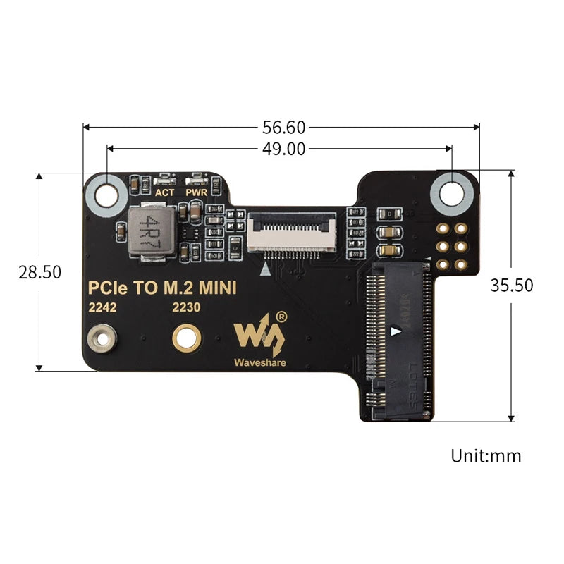 PCIe To M.2 Mini Adapter &ndash; High-Speed NVMe Support for Raspberry Pi 5