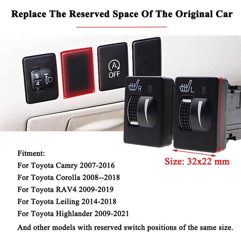 Σετ Θέρμανσης Καθισμάτων Toyota Camry, Ενσωματωμένο 12V, 4 Θερμαντικά Μαξιλάρια, Διπλός Έλεγχος