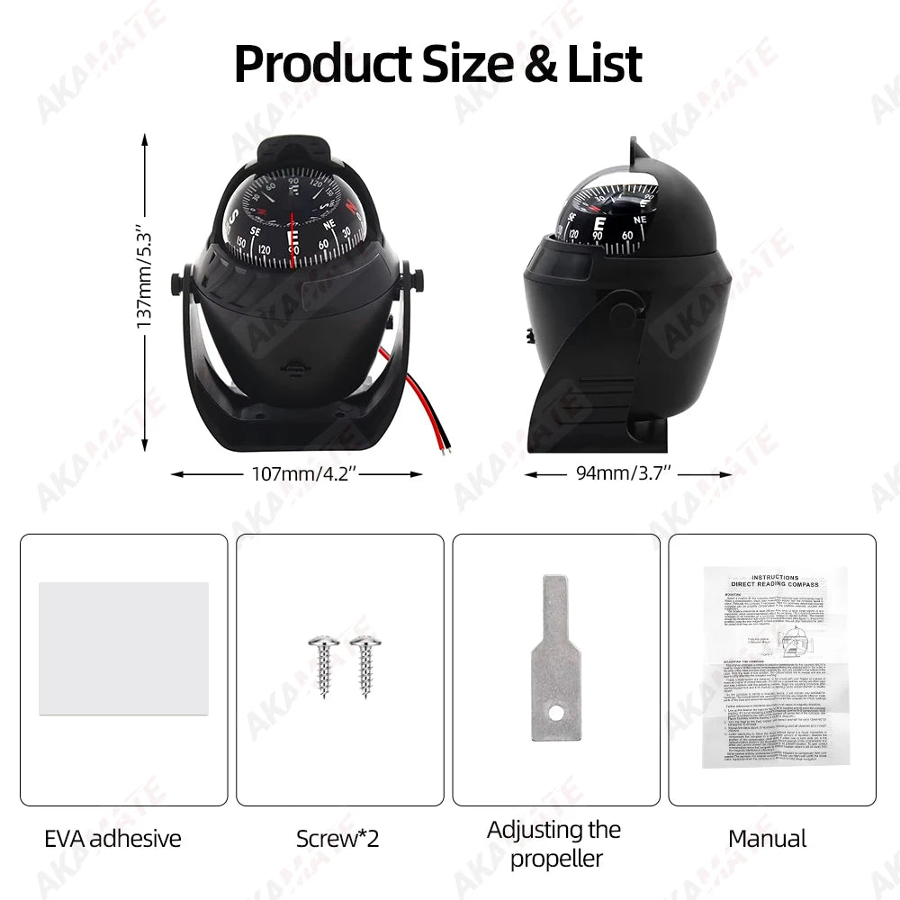 Ball Shaped Navigation Compass &ndash; Pivoting Marine Design