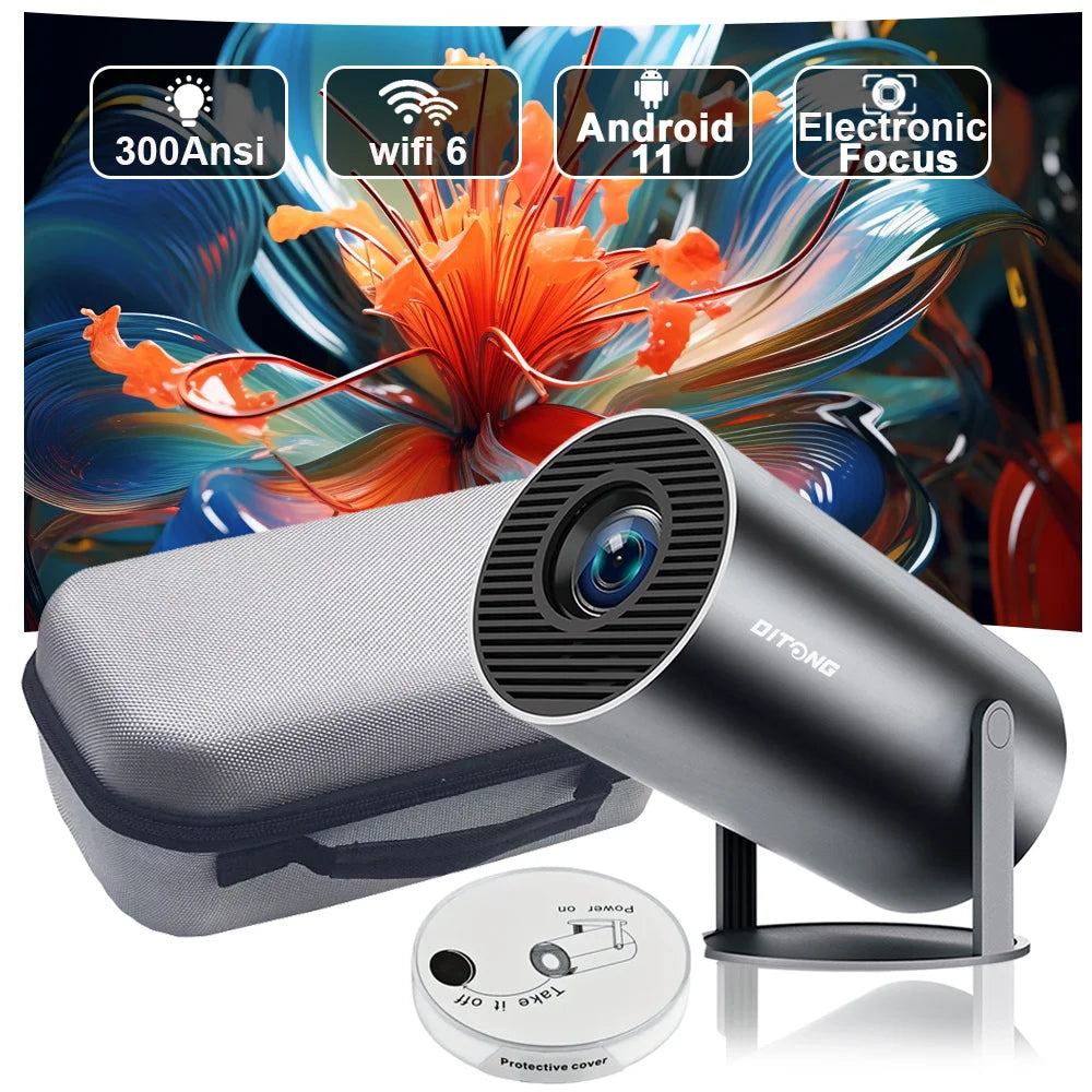 DITONG HY300 Plus Portable 4K HD Projector with Android Integration