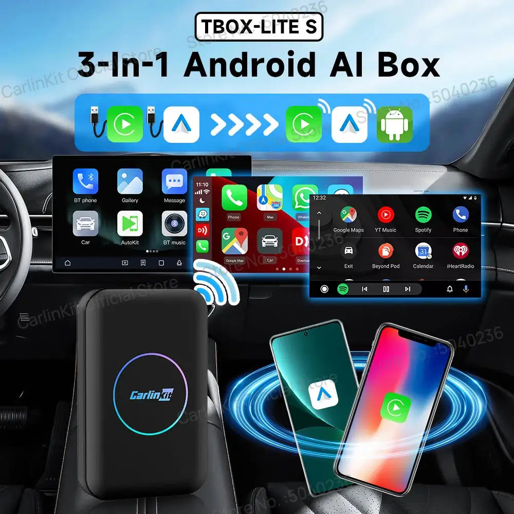 CarlinKit LITE S 3in1 Wireless CarPlay Android Auto TV Box