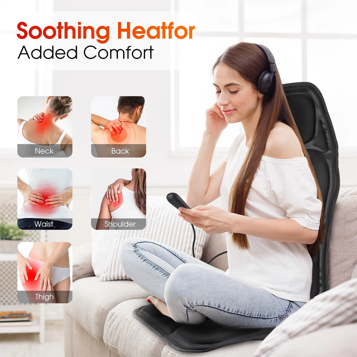LT-536 Carseat Massage Cushion &ndash; Soothing Heat Therapy