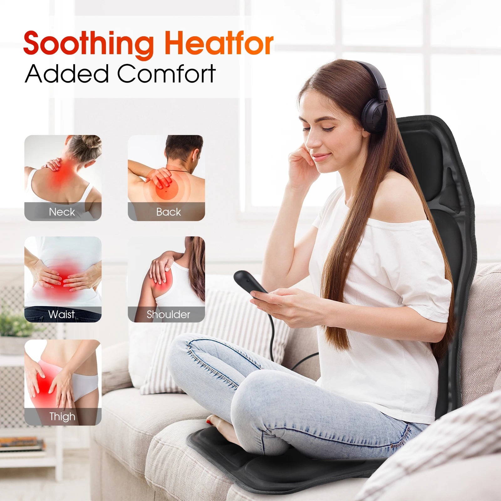 LT-536 Carseat Massage Cushion &ndash; Soothing Heat Therapy