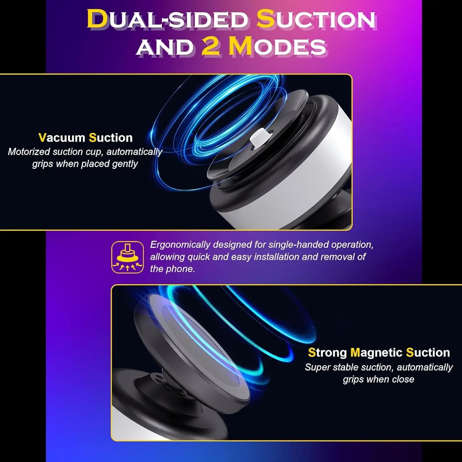 CrownQu Car Display Phone Holder &ndash; 360 Degree Rotation with Strong Magnetic Grip