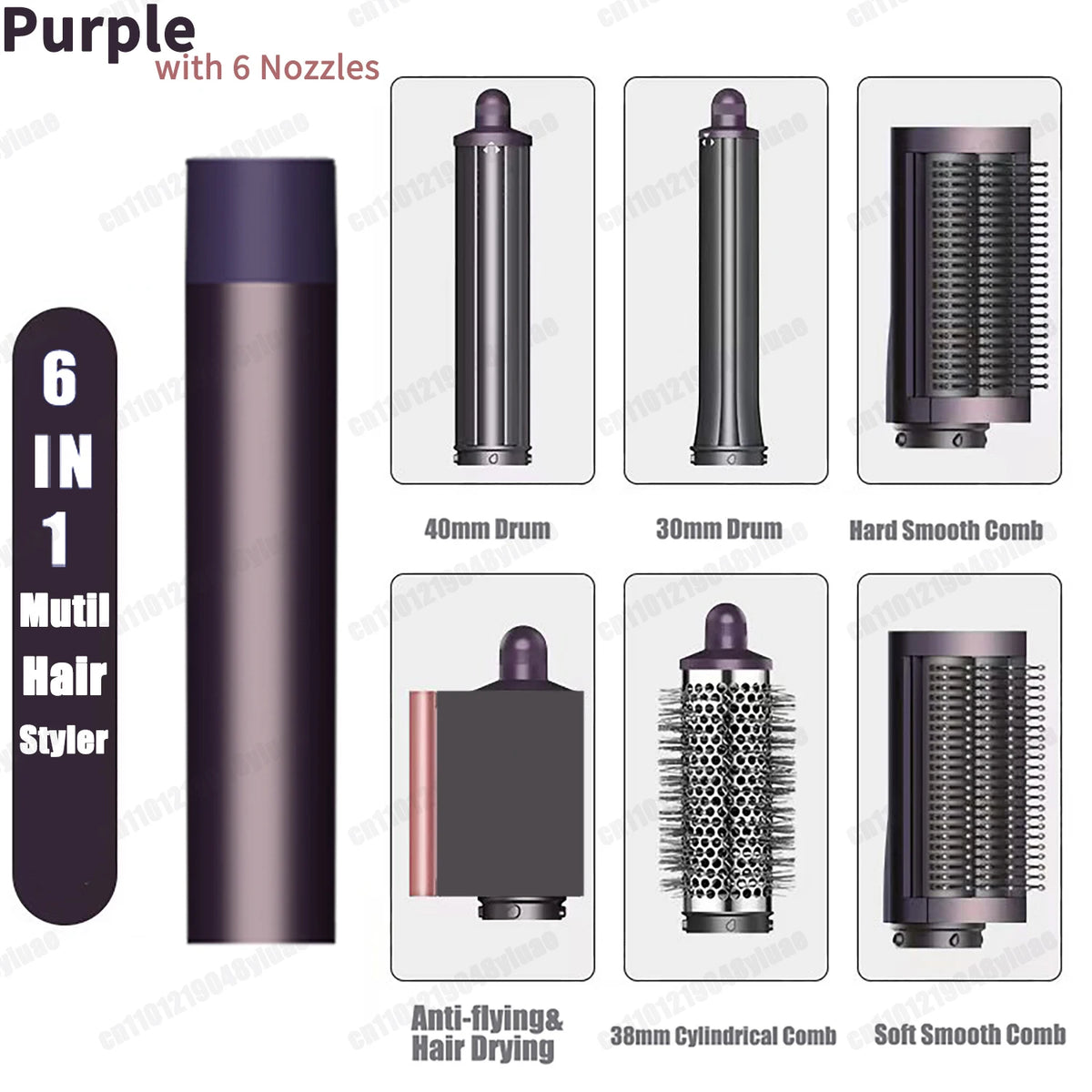 SenCiciMen X9 &ndash; Versatile 6 in 1 Hair Styling Solution Purple6 / KR