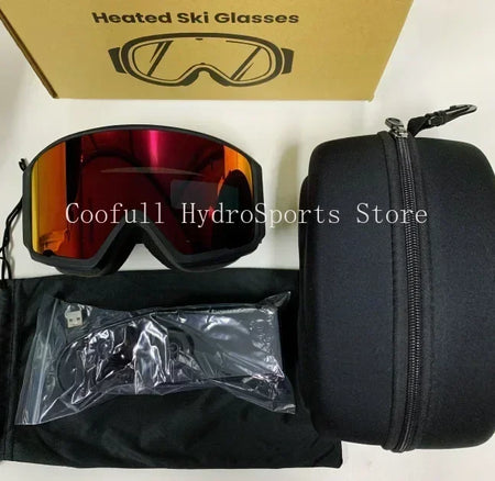 Electrically Heated Ski Goggles &ndash; Magnetic Gradient Lens Red