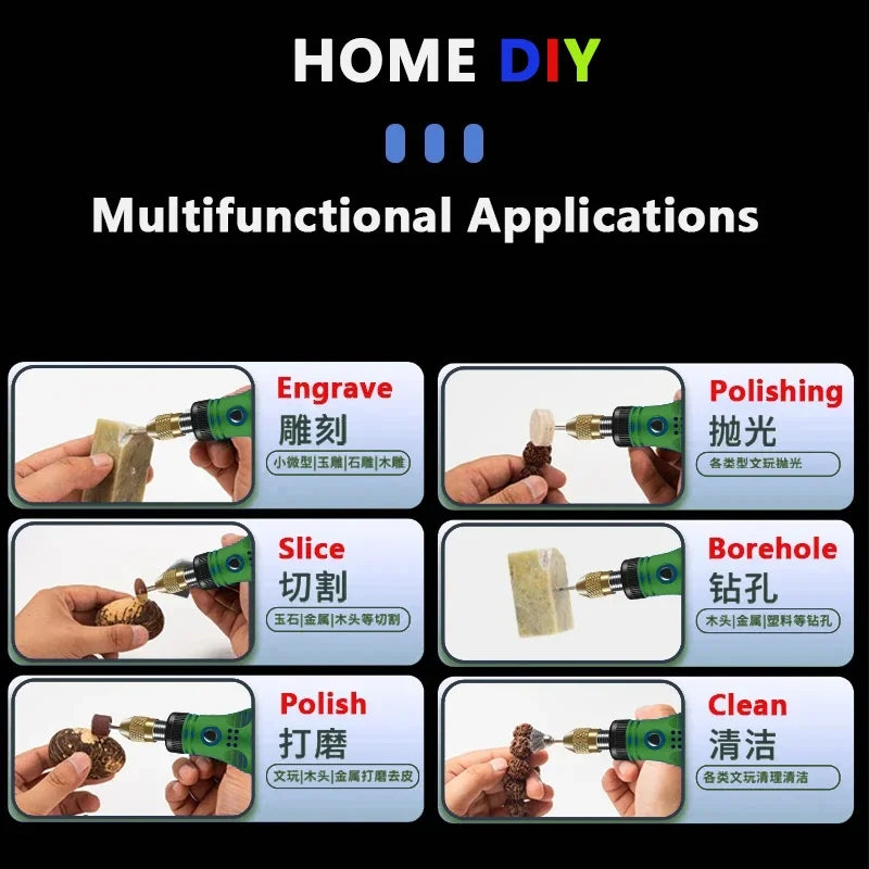 SHENHAOXU Mini Electric Grinder with USB Charging and Adjustable Speed