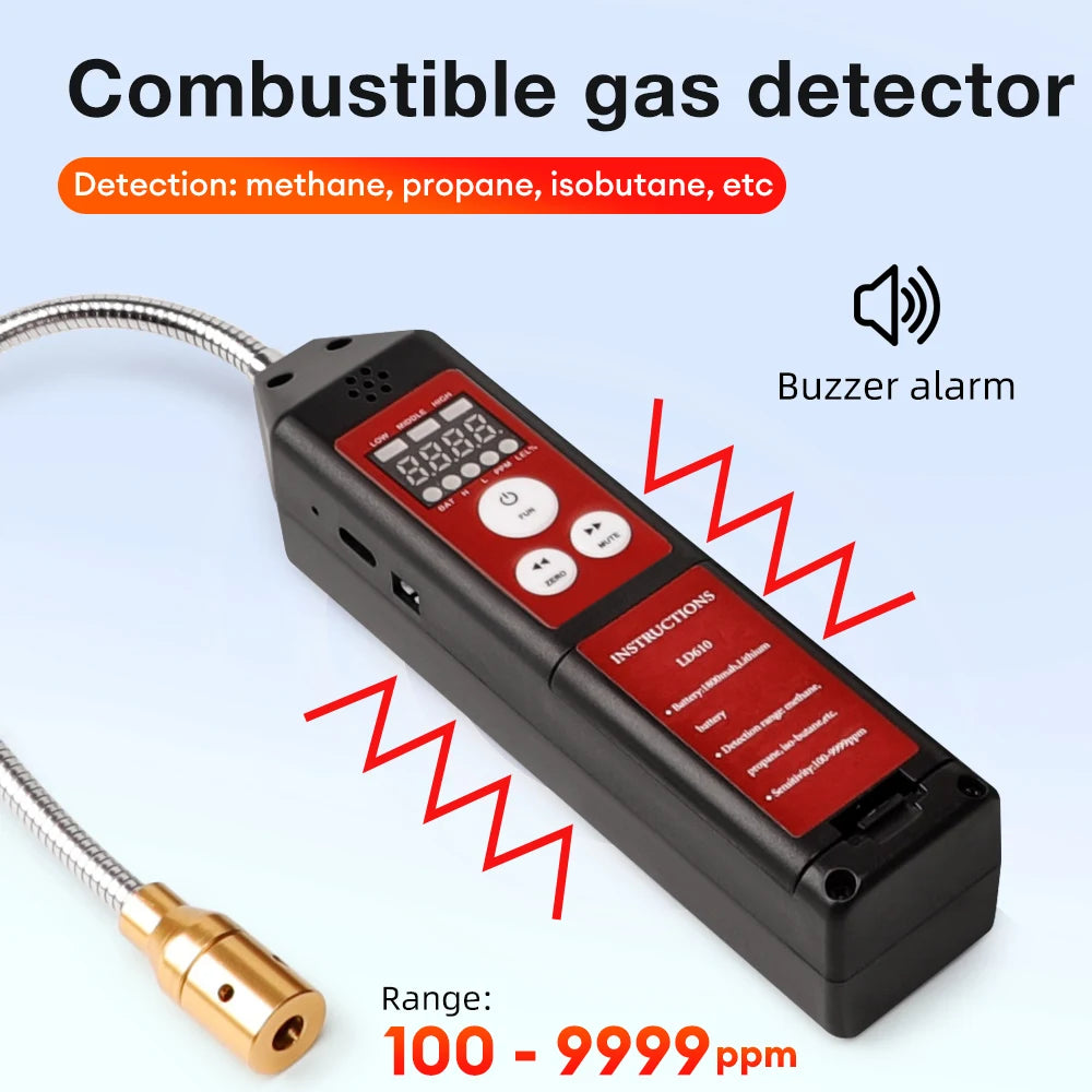 LD610 Gas Leak Detector &ndash; Accurate Measurement Range 100-9999ppm