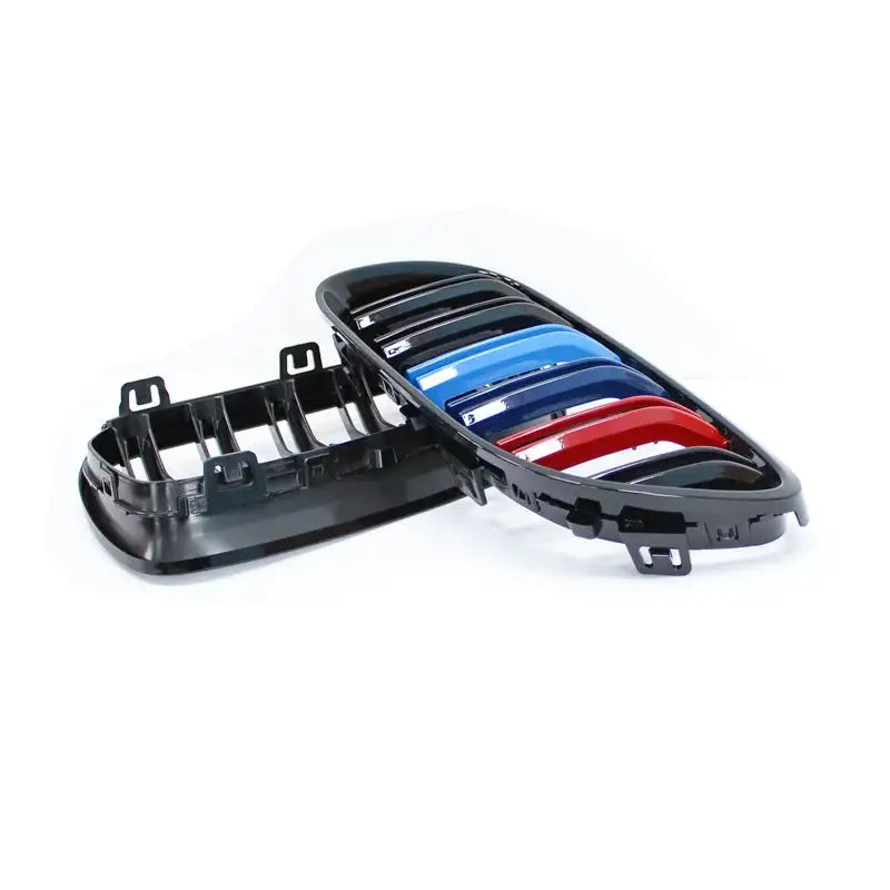 BMW E92 E93 Front Kidney Grille 2Pcs Double Slat Black