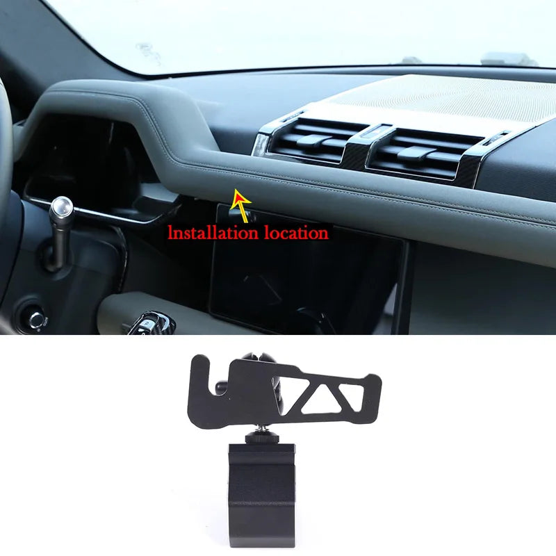 Suporte Preto de Walkie Talkie em Alumínio para Defender 90 110