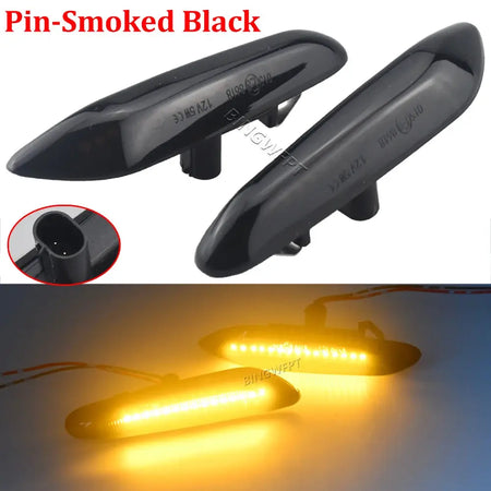 Smoke Lens Dynamic Flowing LED Turn Signal Side Marker Light Blinker Lamp For BMW E90 E91 E92 E93 E60 E87 E82 E46 Accessories by InterCyprus Trading Ltd