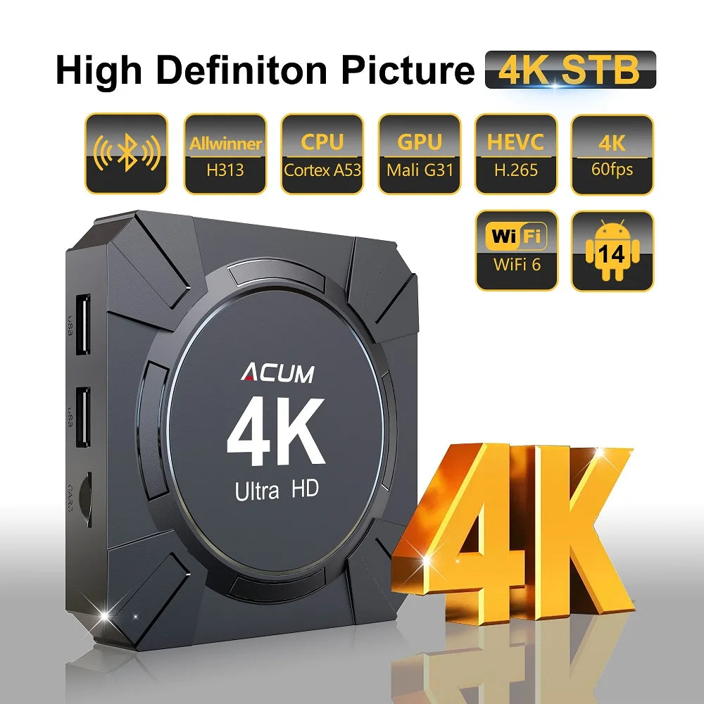 Android 14 TV Box Allwinner H313 4K Player &ndash; Voice Remote