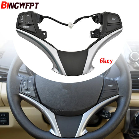 NEW Audio Control Switch Steering PAD Audio Control Button Fit for Toyota YVIOS 2014-2020 84250-0D120 842500D120-E0 by InterCyprus Trading Ltd