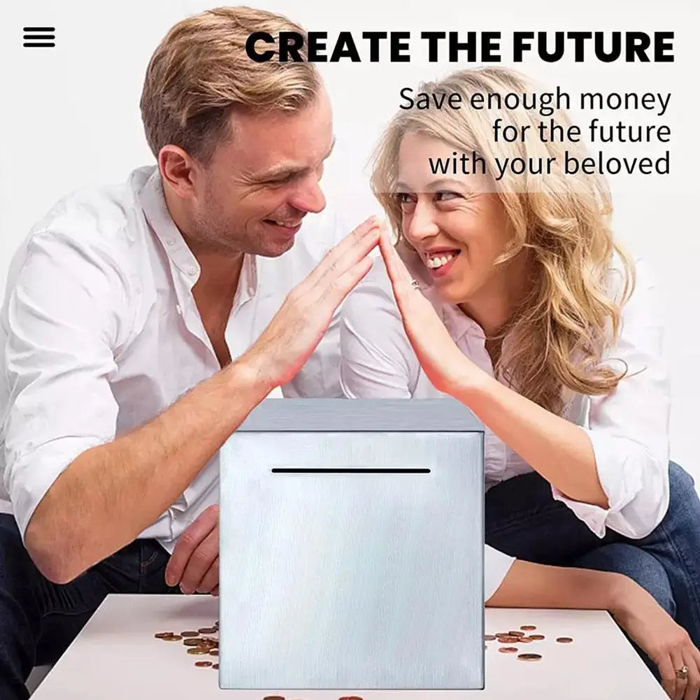 Stainless Steel Piggy Bank &ndash; Large Capacity Coin Saver