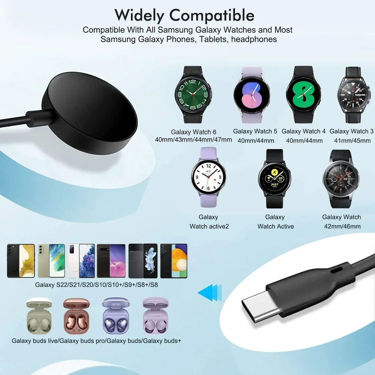 Magnetic Watch Charger 2-in-1 USB-C PD Cable &ndash; FastCharge