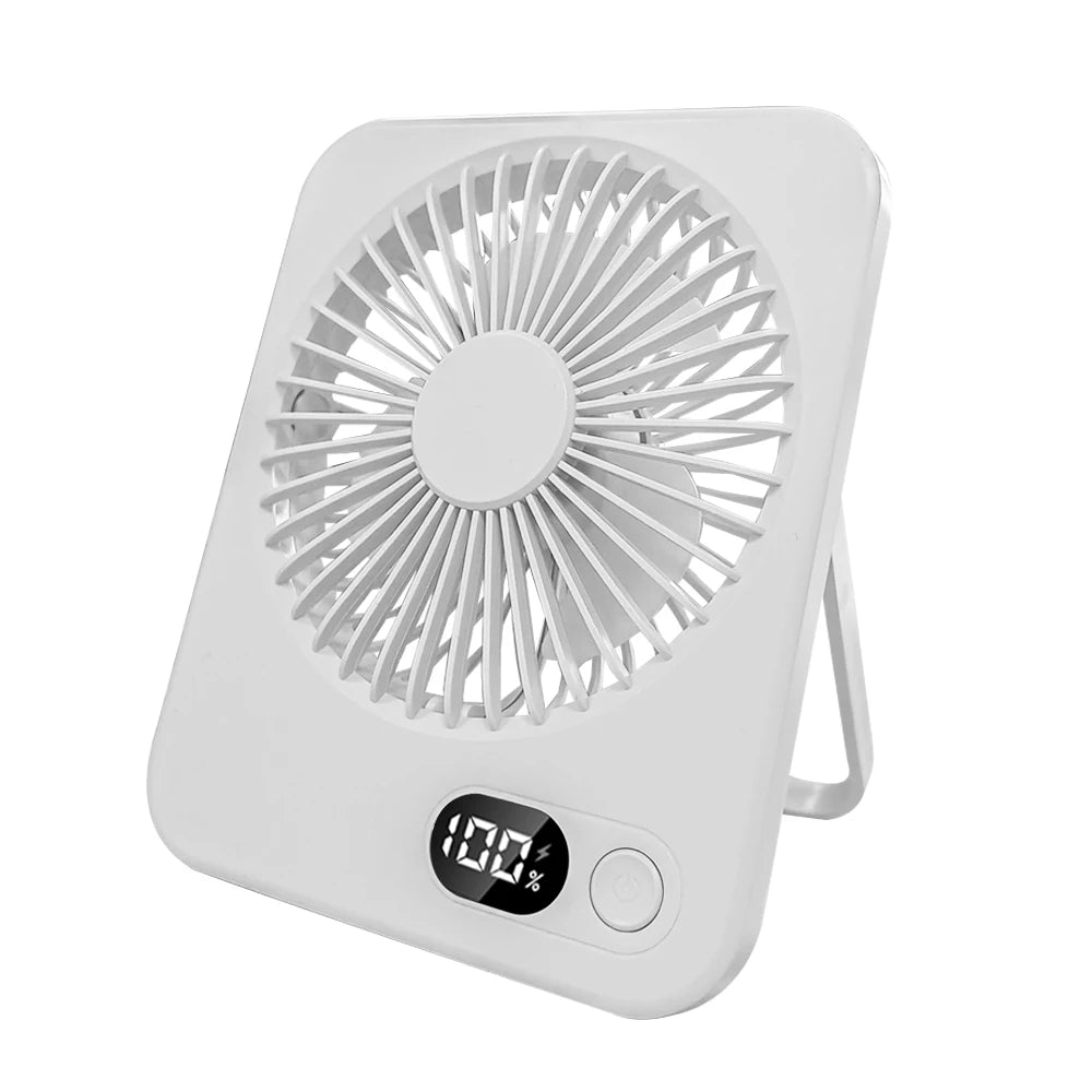 Desk Fan USB Rechargeable &ndash; Five Speed Adjustable 180 WHITE