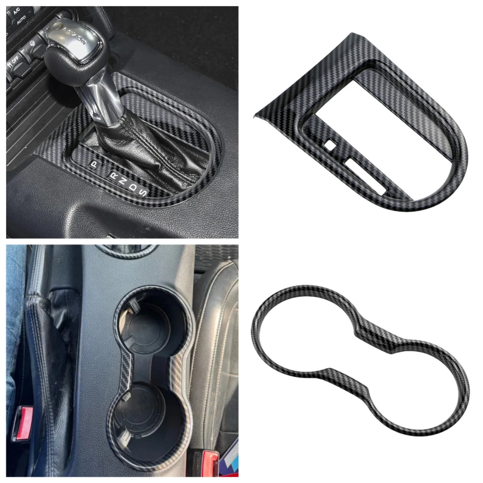 Puodelių laikiklio dekoratyvinis dangtelis Ford Mustang kairės pusės vairui 2015-2023 ABS plastiko apdailos dangtelis