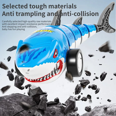 RC Car Shark Toy - 360 Degree Spin LED Stunt Remote Control