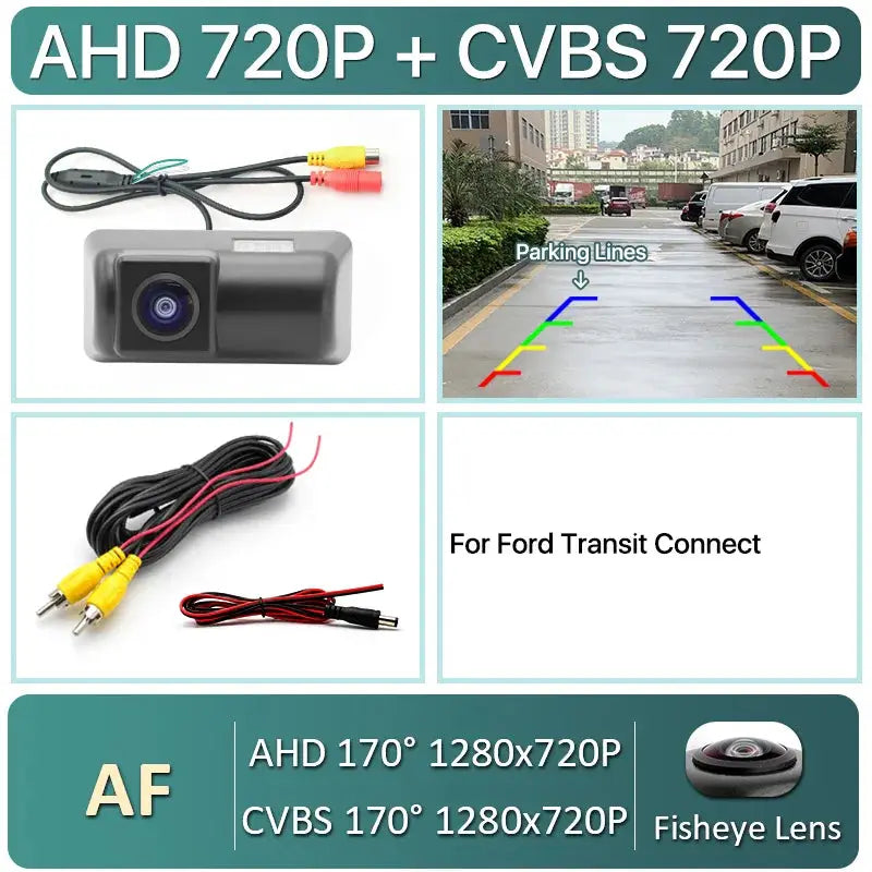 AHD 1080P Dynamic Trajectory Reverse Line Car License Plate Light Rear View Backup Camera For Ford Transit Connect Android DVD by InterCyprus Trading Ltd