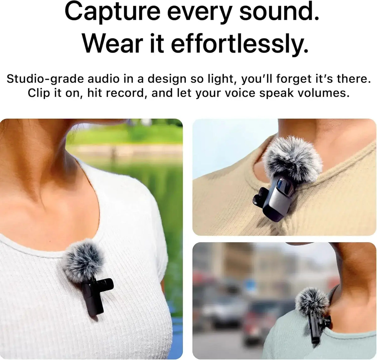 KEBIDUMEI 2.4G Wireless Lavalier Microphone Portable Audio Video Recording for iPhone Android Live Broadcast Gaming Phone by InterCyprus Trading Ltd
